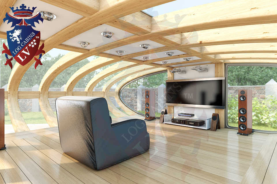 Curved Cinema Pod Log Cabins LV  749