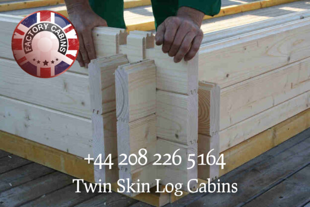 twin skin log cabins