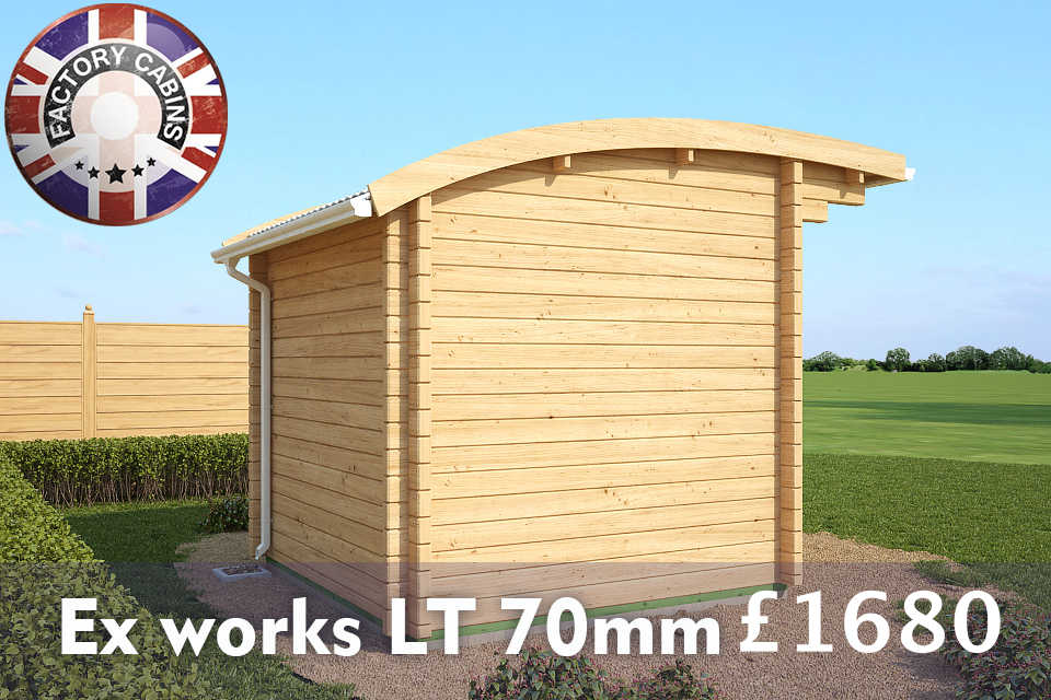 under 2.5m high the cheapest, best quality 70 mm log cabins ex works LT on the market.